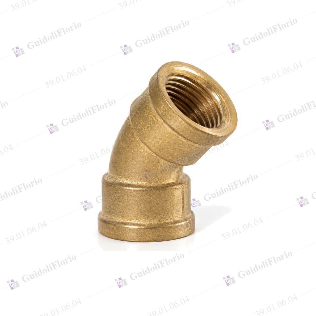 CURVA H-H 45* BRONCE ROSCADO 19 mm.