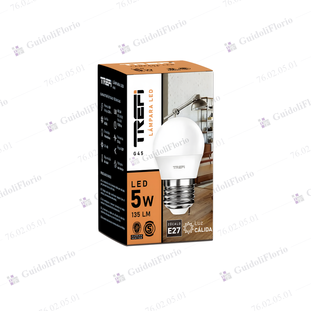 LAMPAR.LED E27 G45 GOTA 5W. CALIDA