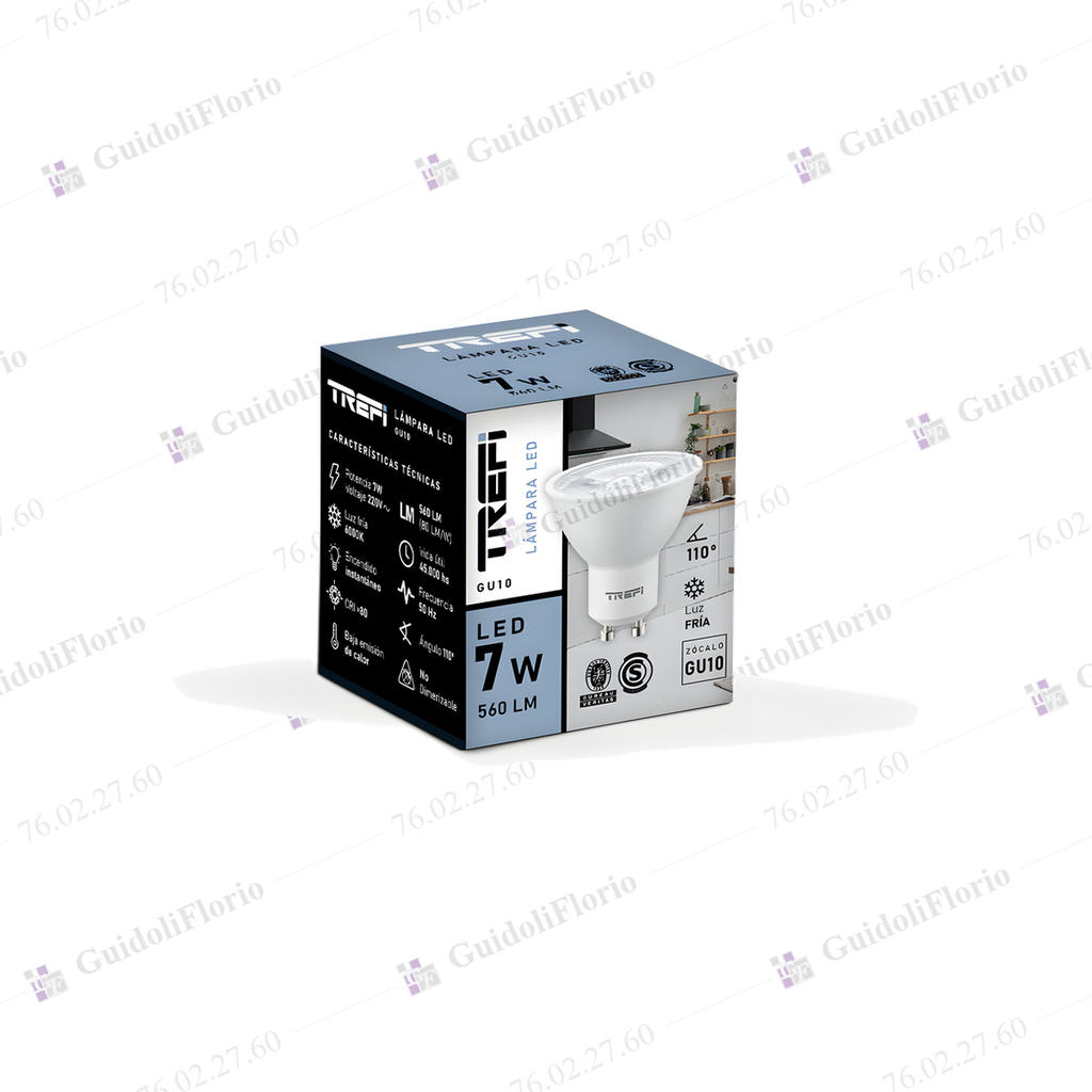 LAMPARA DICROICA 7W 6000K 110* FRIA