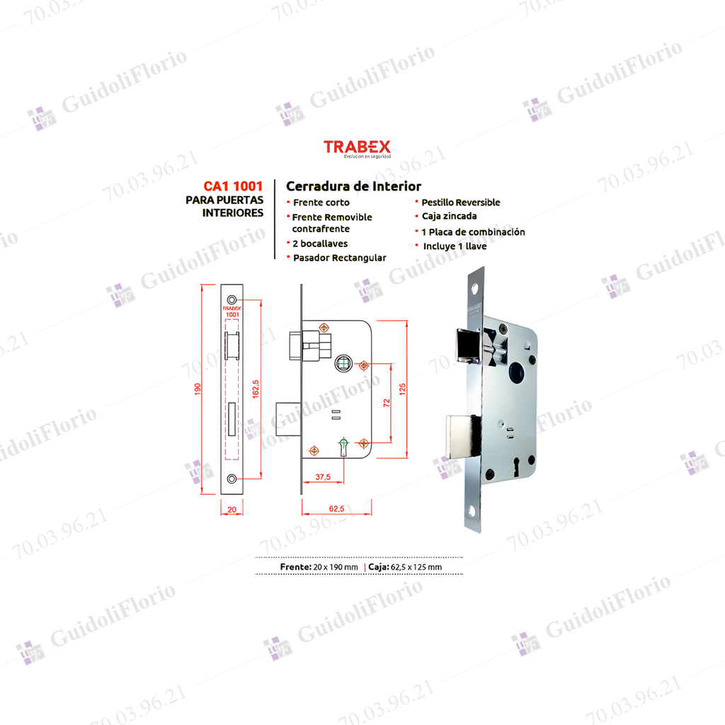 CERRAD.INT.PESTILL.B.INOX.- 1001 TRABEX