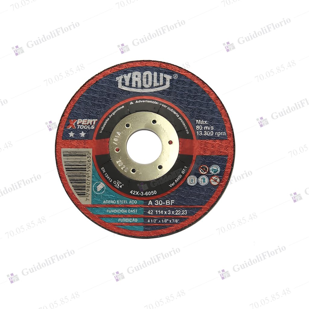 [70.05.85.48] DISCO.CTRO.DEP.MET. 115x4.8 TYROLIT