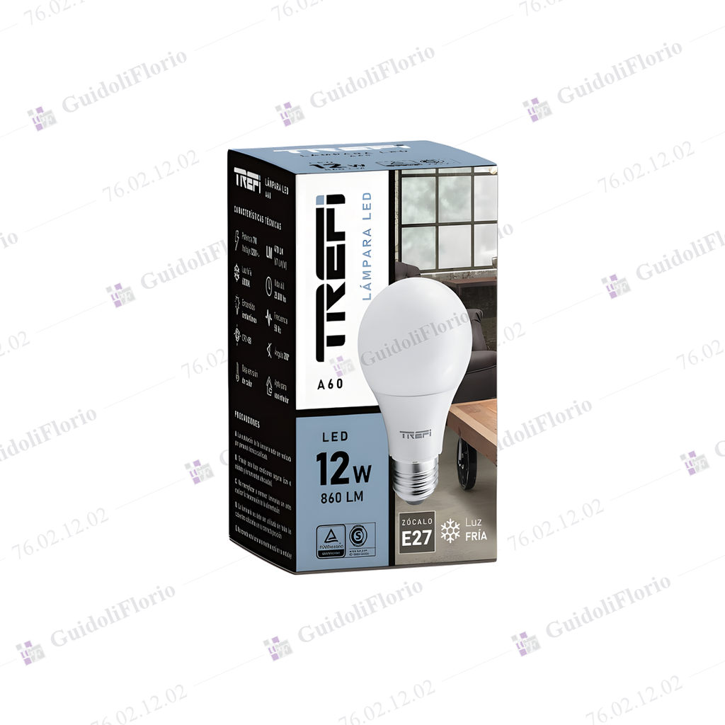 [76.02.12.02] LAMPAR.LED A60 BULBO 12W FRIA