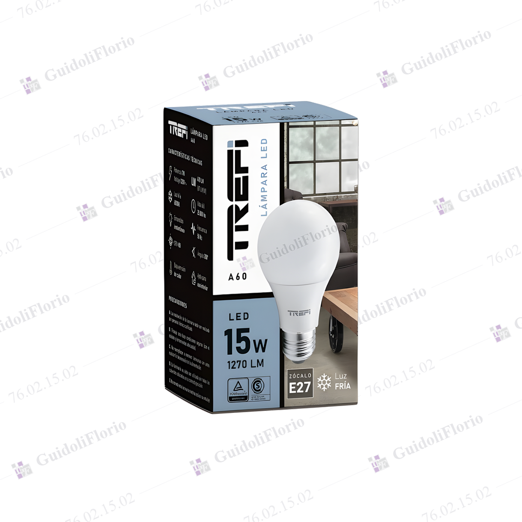 [76.02.15.02] LAMPAR.LED A60 BULBO 15W FRIA