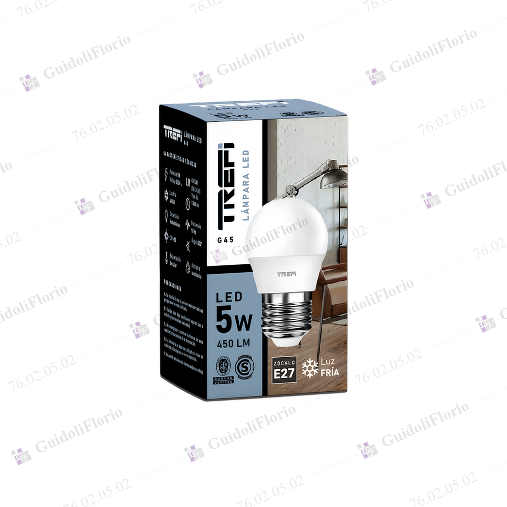 [76.02.05.02] LAMPAR.LED E27 G45 GOTA 5W. FRIO