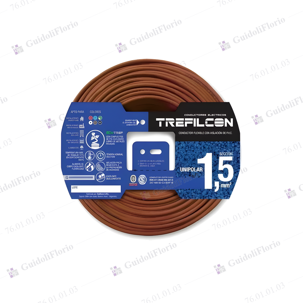 MTS.CABLE UNI.1x1.5mm.x100mts.MARRON