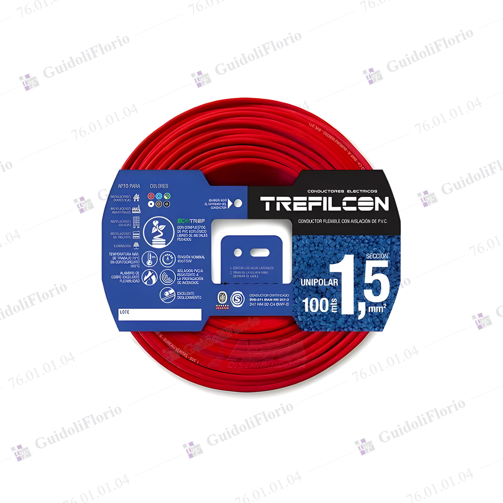 MTS.CABLE UNI.1x1.5mm.x100mts.ROJO