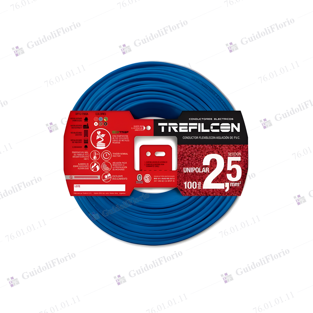 MTS.CABLE UNI.1x2.5mm.x100mts.CELEST