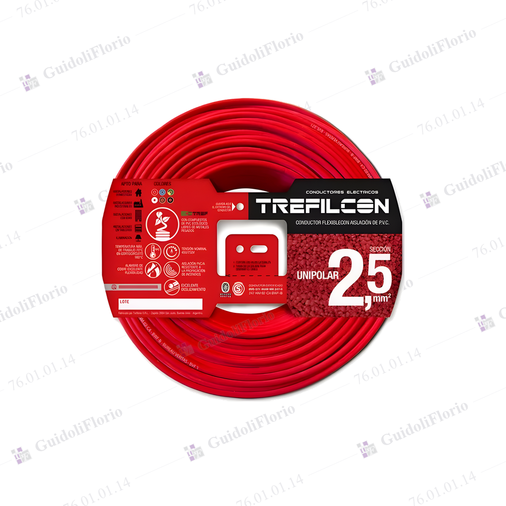 MTS.CABLE UNI.1x2.5mm.x100mts.ROJO