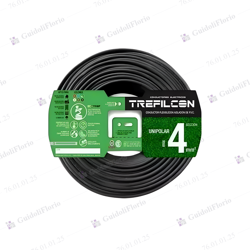 [76.01.01.25] MTS.CABLE UNI.1x4.0mm.x100mts.NEGRO