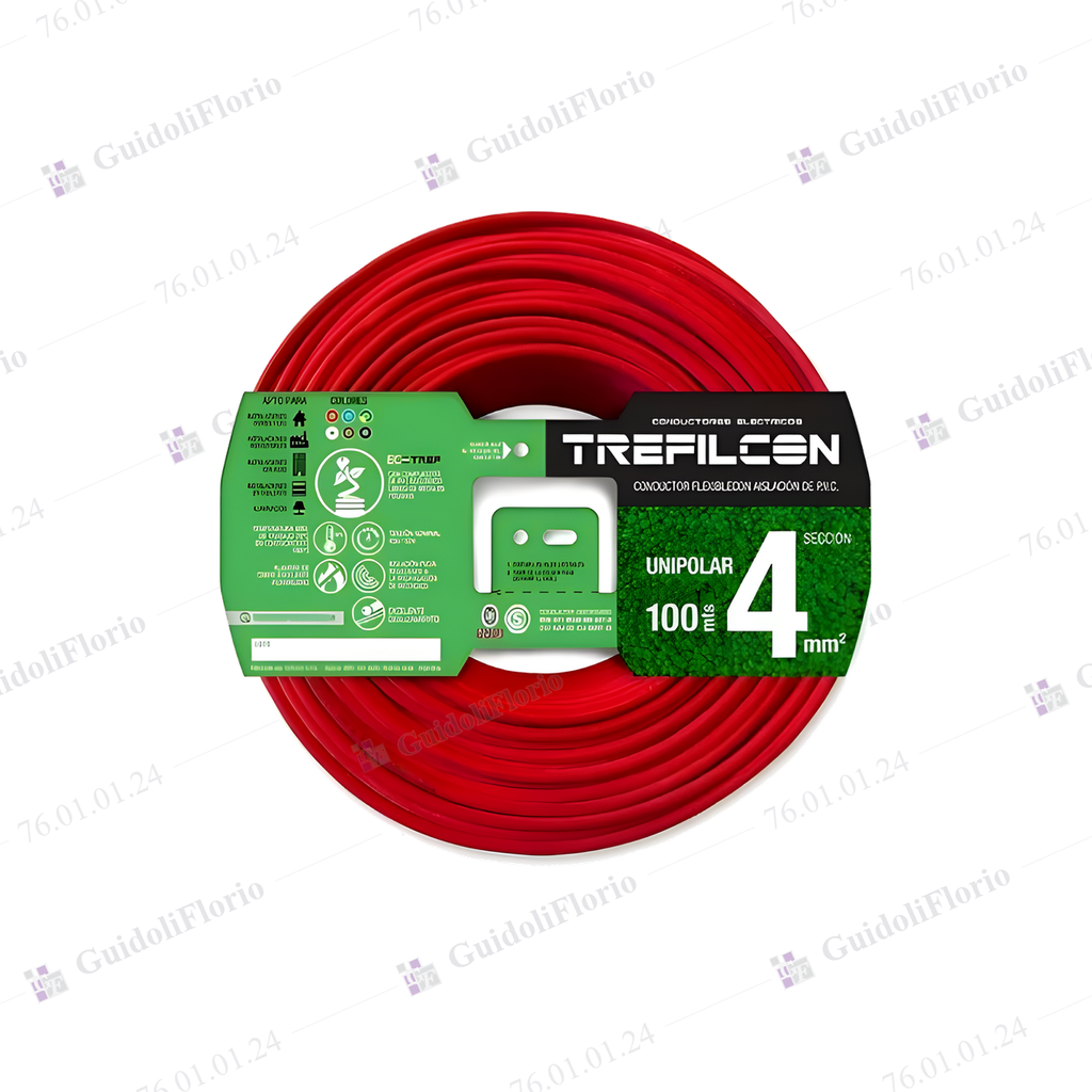[76.01.01.24] MTS.CABLE UNI.1x4.0mm.x100mts.ROJO