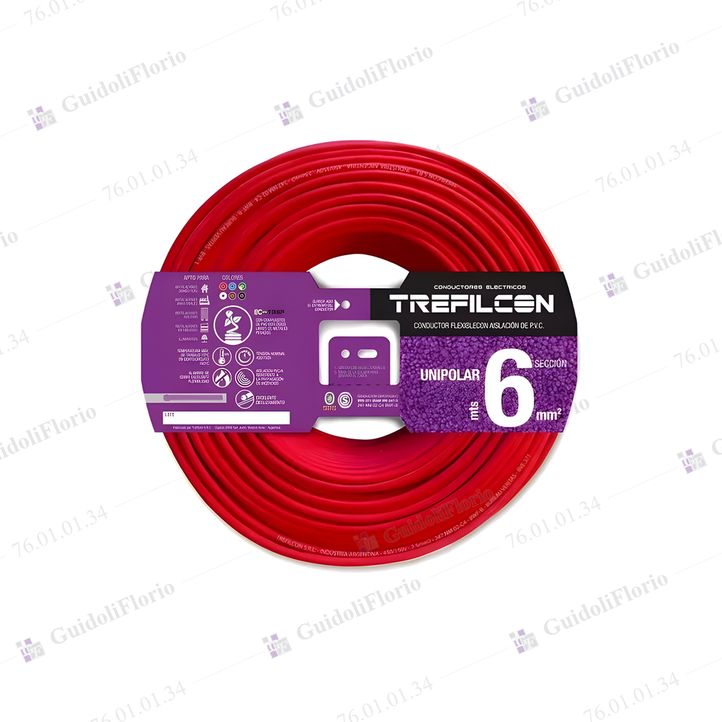[76.01.01.34] MTS.CABLE UNI.1x6.0mm.x100mts.ROJO