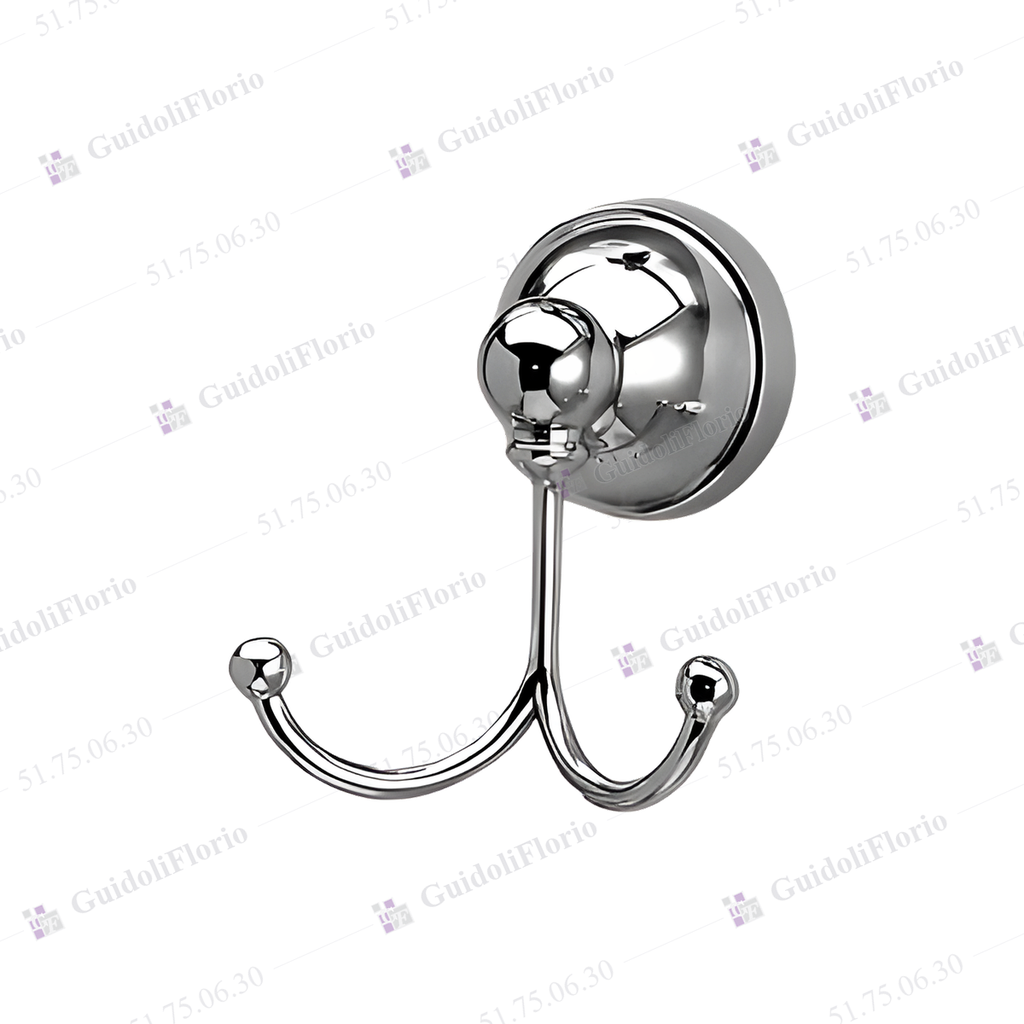 [51.75.06.30] PERCHA DOBLE   METALICA CROMADO